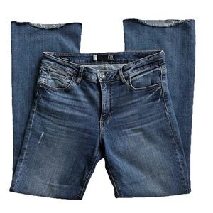 KUT Stella High Rise Flare Wide Leg Raw Hem Women’s Denim Fab Ab Jeans 6 Boho